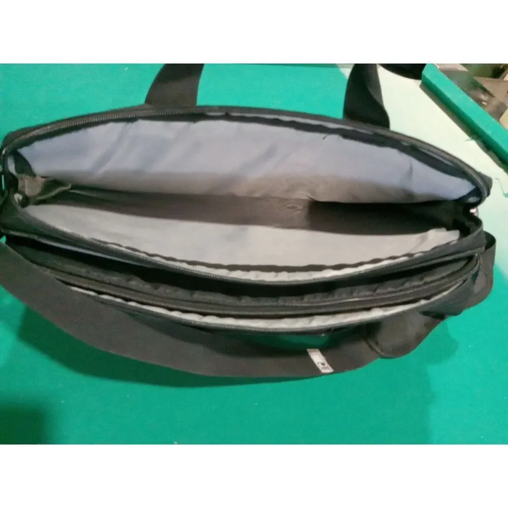OGIO Messenger Laptop Shoulder Travel Bag Black Nylon Zippered Check Point